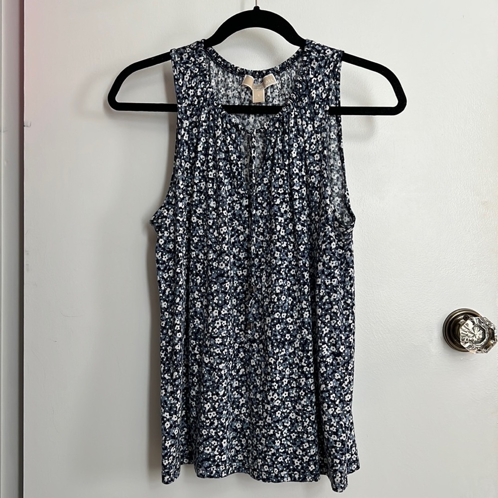 Gray/Blue Floral Michael Kors Top